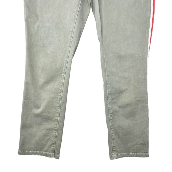 Frame Womens Olive Green Pants With Red & White Side Stripe Size 27 - Picture 13 of 15